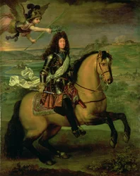 Portrait équestre de Louis XIV (1638-1715) couronné par la Victoire, c.1692